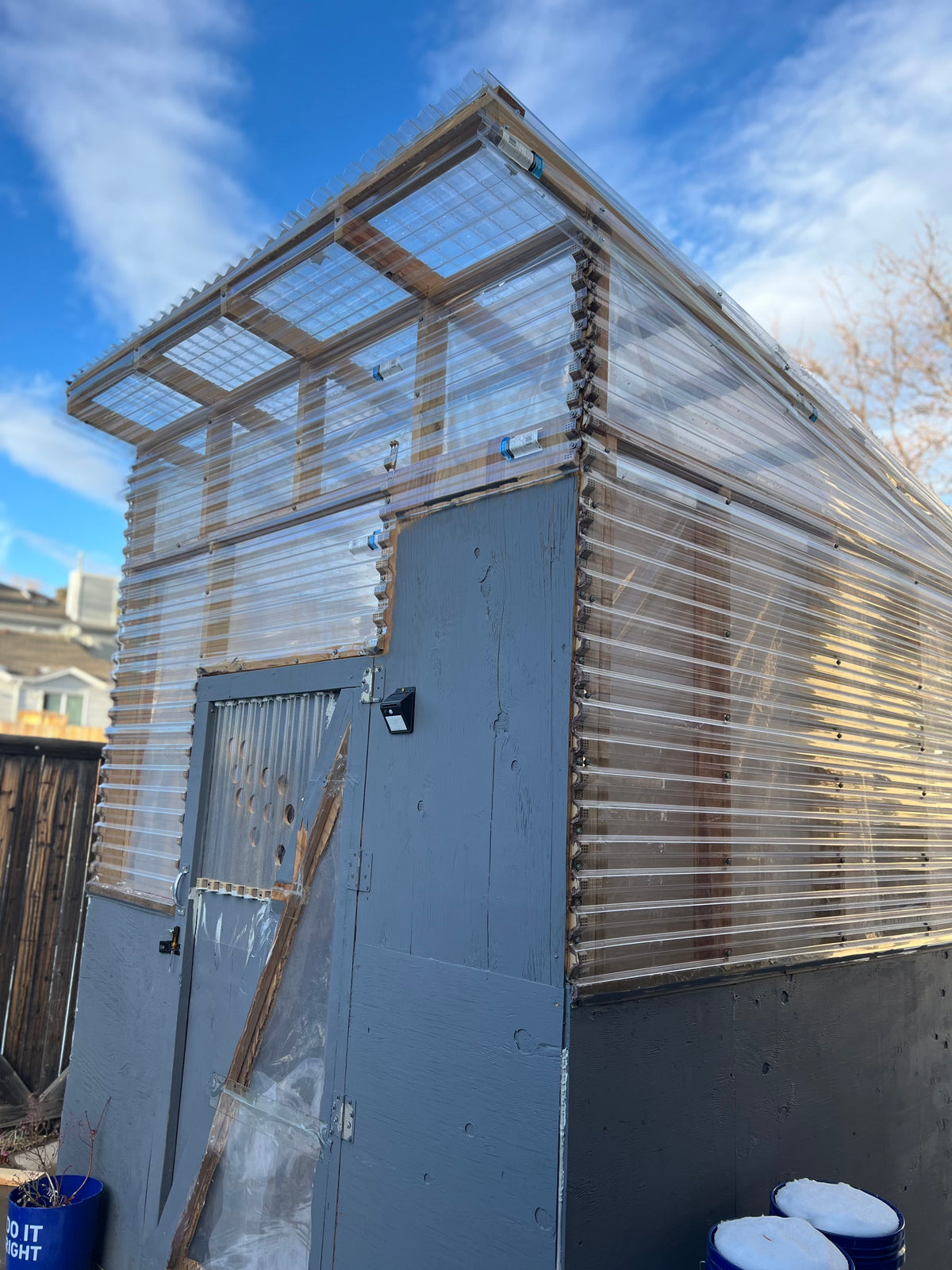 Blue Grub Farms black soldier fly farming shed and enclosure setup